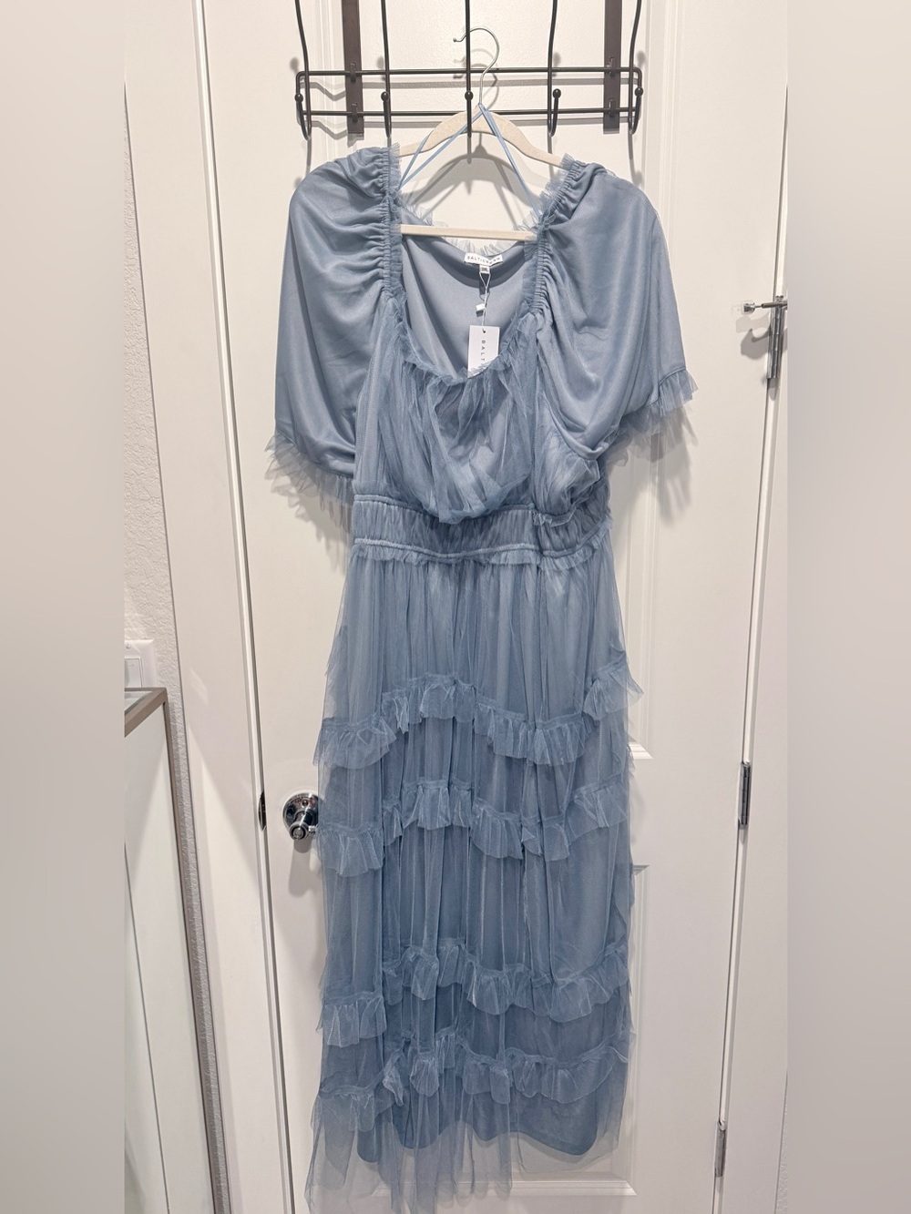 Baltic Born Dusty Blue Magdalena Tulle Maxi Dress